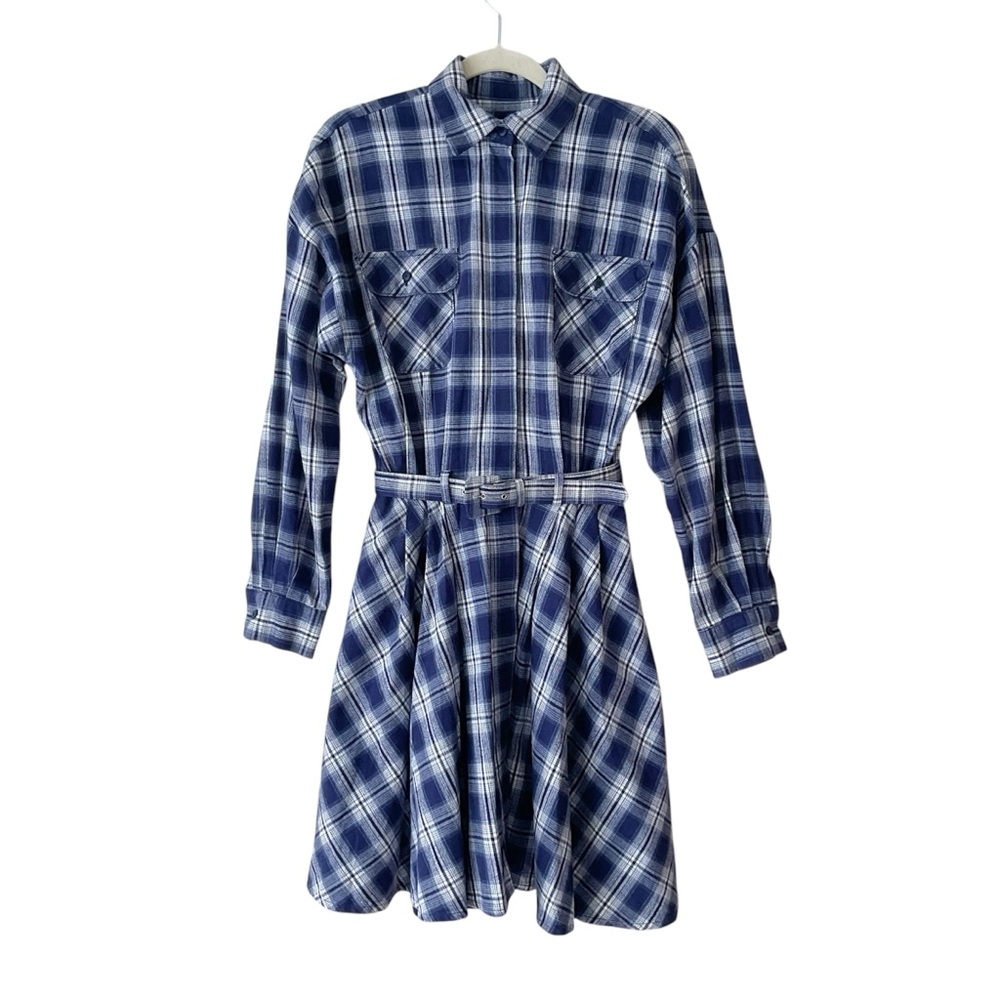 Norma Kamali Vintage Plaid Shirt Dress Made in Japan Size 9 (Runs Small)